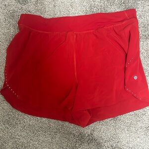 Lululemon Red Hottie Hots Running Shorts great condition